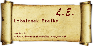Lokaicsek Etelka névjegykártya